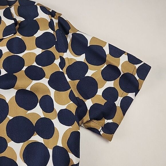 Denim & Flower Rickey Singh Large Shirt Mens Geometric Retro Short Sleeve Button - Picture 4 of 8